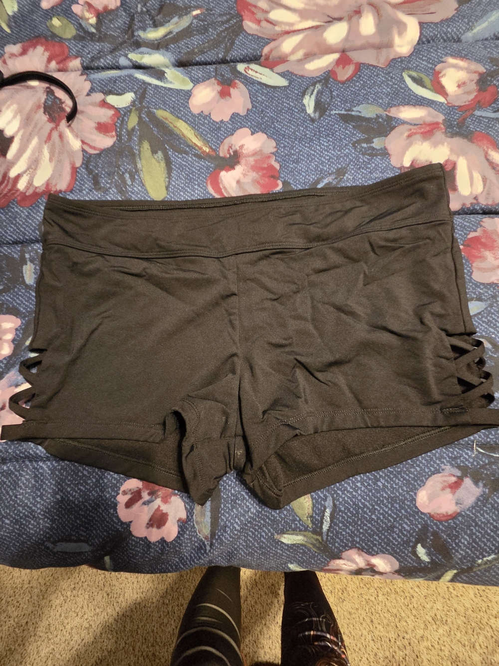 Kona Sol Black Swim Shorts with Side Cutouts